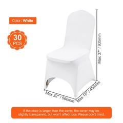 VEVOR 30PCS White Stretch Spandex Folding Chair Covers for Wedding Party Dining