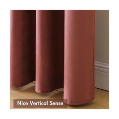 MIULEE Dusty Rose Velvet Curtains Rod Pocket 84 Inches Long 2 Panels, Mauve D…