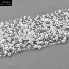 5Meters Shimmering Pearl Garland 3-8mm Crafting String Wedding Bouquet DIY Decor