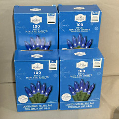 Holiday Time LED Mini Light 100 Blue Green Wire Save Energy 21ft Lot Of 4