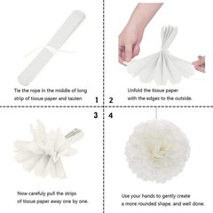 3pcs 4″ Tissue Paper Pom Poms Ball Lanterns Wedding Birthday Christmas Craft DIY