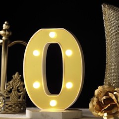 6″ tall GOLD O LED Lighted Marquee Letters Sign Party Wedding Events Decorations