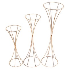 Set of 3 Modern Roadside Flower Stand Table Prop Flower Vessel Flower Stand Gold