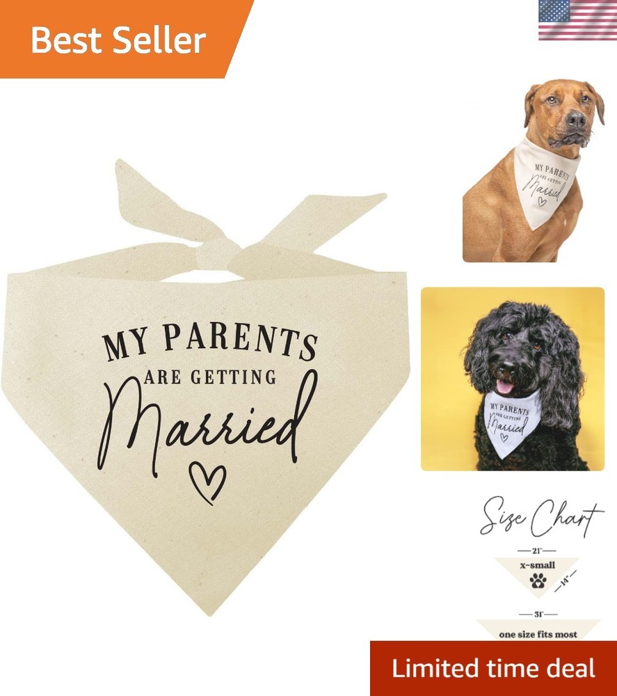 Natural Cotton Dog Triangle for Weddings | Perfect for Engagement Announcements