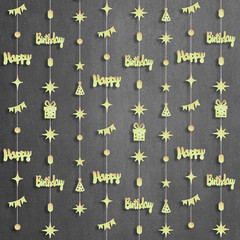 , Rose Gold Happy Birthday Garland Banner – 6.5 Feet, Pack of 8 No DIY | Rose Go