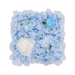 12PCS Artificial Flower Wall Panels White+Blue Dreamlike Flower Wall Backdrop