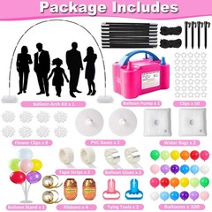 Balloon Arch Kit with Balloon Pump, 9Ft Tall & 10Ft Wide Adjustable Balloon A…