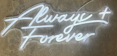 Always And Forever neon Sign Wedding Decor Plug In USB Dimmable Hanging Or Mount