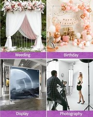 10×10 Pipe and Drape Stand Kit, Heavy Duty Backdrop Stand 10ftx10ft Silver