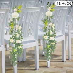 10pcs Wedding Chair Decorations Wedding Aisle Floral Artificial Flowers Handmade