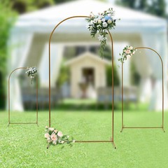 3 Pcs Arch Backdrop Stand Wedding Gold Backdrop Stand For Ceremony Metal Decor