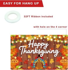 Thanksgiving Day Banner, 5.91×3.61FT, Polyester Fabric Backdrop, for Thanksgi…