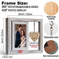 He Asked She Said Yes Rotating Floating Engagement Wedding Picture Frame Gift…
