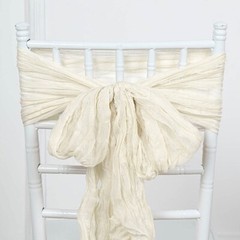 5 CREAM Gauze Cheesecloth CHAIR SASHES Party Events Decorations Supplies