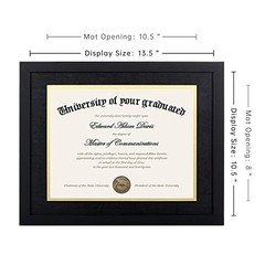 x4 Diploma Frame Certificate Degree Document Frame with High Definition 1 Black