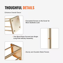 4 PCS Gold Metal Column Wedding Flower Stand 23.6 In./60 Cm High with Metal Lami