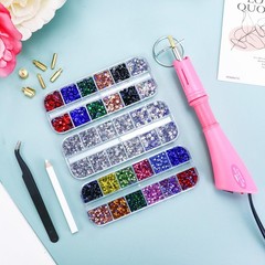 Hotfix Rhinestone Applicator Tool Kit 5600PCS 7 Tips 3 Sizes for Clothes Crafts