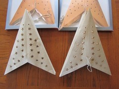 30″ Copper Foil Cut-Out Paper Star Lantern, Hanging Decoration 2 copper 2 ivory