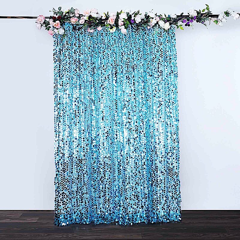 TURQUOISE 8×8 ft Big Payette Sequined BACKDROP CURTAIN Wedding Decorations