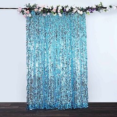 TURQUOISE 8×8 ft Big Payette Sequined BACKDROP CURTAIN Wedding Decorations
