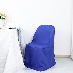 6 Royal Blue Polyester FOLDING CHAIR COVERS Wedding Banquet Reception