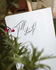 White Acrylic Wedding Sign With Black Names – Wedding Welcome Sign – Decor