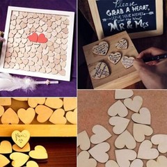 100pcs 4CM/1.57inch Rustic Wooden Love Heart Wedding Table Scatter heart2