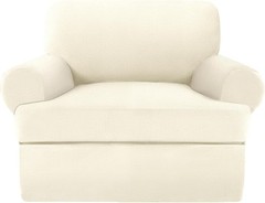 Jcones 2 Pieces T Cushion Chair Covers with Arms Super Stretch Chair Slipcove…
