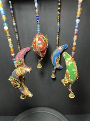 Indian Wedding Decoration Hanging Heart and Moon Umbrella Lot of 2