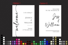 Welcome Wedding Sign Hashtag Sticker Decal Engagement Bridal Shower Birthday