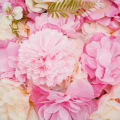 3D Flower Wall Panel-12pcs Artificial Flower Wall Background Silk Rose Wedding