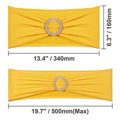 VEVOR 50PCS Gold Stretch Spandex Chair Sashes Elastic Band Wedding Party Dining