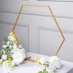 24″ Gold Hexagon Metal Flower FRAME Geometric Table Arch Centerpiece Party Event