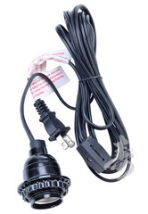 15 ft Power Cord Kit for the 16″ Paper Lanterns, standard plug US system BLACK