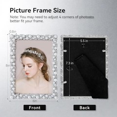 5×7 Picture Frame, Wedding Picture Frame for Metal Frame with 5X7 Pearl White