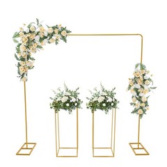 Gold Balloon Stand with Flower Stands, Metal Wedding Backdrop Stand For Party