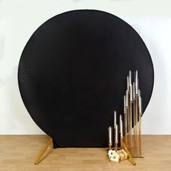BLACK 7.5 ft Fitted Spandex Round BACKDROP STAND COVER Party Wedding Decorations