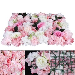 12 Pcs Artificial Flower Wall Panels Rose+Dahlia+Leaves Wedding Party Backdrop