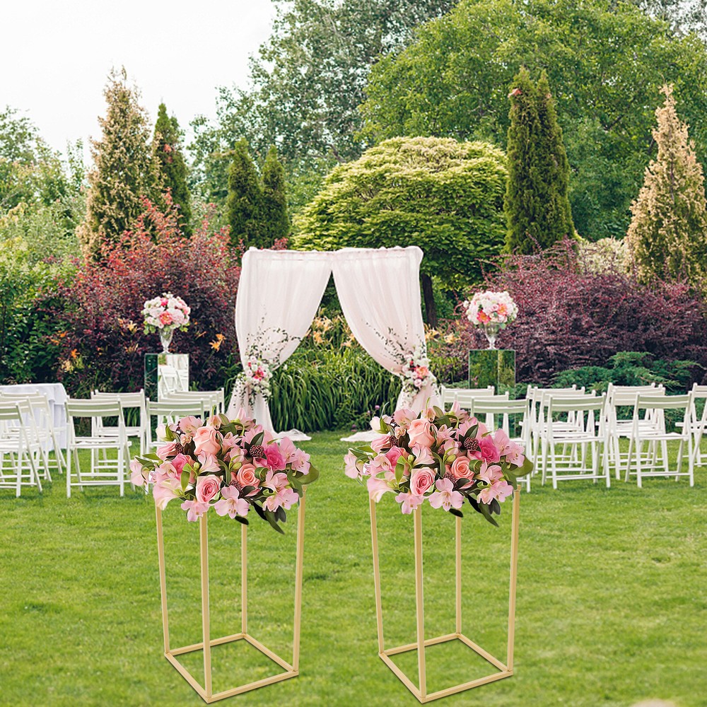 Gold Home Wedding Plant Use Decoration 2-Piece Display Flower Bucket Stand