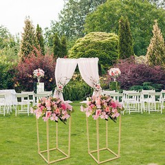 Gold Home Wedding Plant Use Decoration 2-Piece Display Flower Bucket Stand