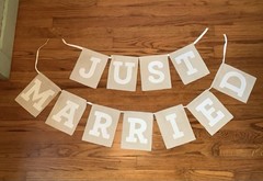 Just Married Burlap Banner Rustic Wedding Country Barn Theme