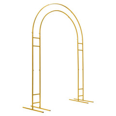 86.7 In. X 59.1 In. Gold Metal Double Tube Wedding Arch Backdrop Decoration Stan