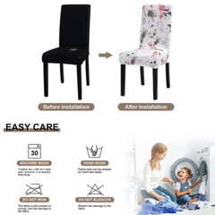 4 Pack Dining Chair Covers Stretch Spandex Printed Dining Chair Slipcovers Home