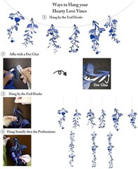Royal Blue Leaf Vine Garlands Artificial Flower Vine Hanging Leaves Blue Vines