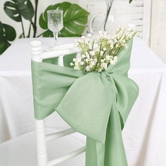 10 Sage Green Polyester CHAIR SASHES Ties Bows Wedding Party Ceremony