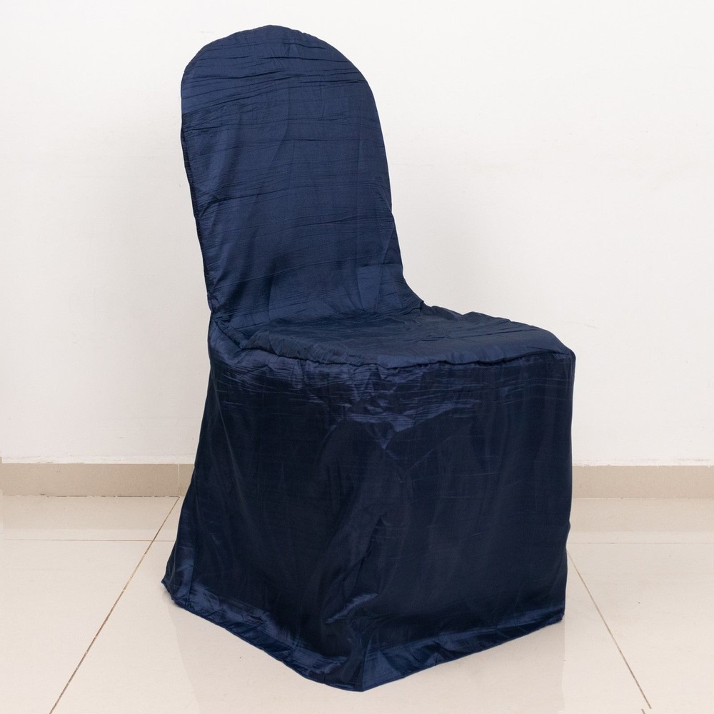 NAVY BLUE Crinkle Crushed Taffeta Banquet CHAIR COVER Party Wedding Events Decor