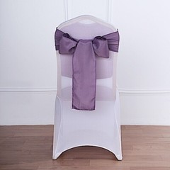 10 Violet Amethyst Polyester CHAIR SASHES Ties Bows Wedding Ceremony Decorations