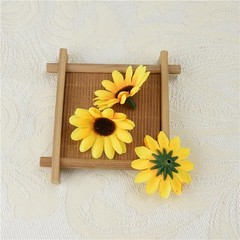 100Pcs Yellow Artificial Flower Heads Mini Fake Sunflower Decorative Fabric F…