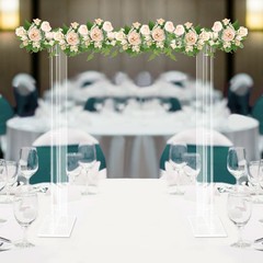 40inch Tall Acrylic Flower Racks Clear Rectangular Wedding Long Floral Stand