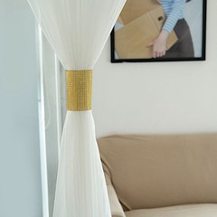 4 GOLD Rhinestone Mesh CURTAIN Tie Backs Drapery Holdbacks Party